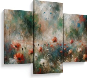 Tablou – Abstracție de câmp cu maci (90x60 cm)