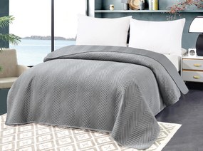 Cuvertura de pat catifelata gri cu model ARROW VELVET Dimensiune: 200 x 220 cm