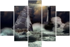 Tablou - Vapor în furtună (150x105 cm)
