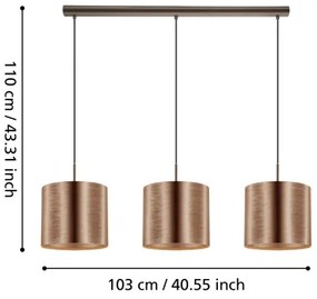 Eglo 39357 - Lampa suspendata SAGANTO 1 3xE27/60W/230V