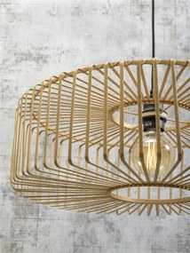 Lampadar eco din bambus Bromo L negru/ natur, 60x18cm