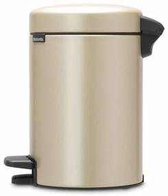 Cos de gunoi cu pedala Brabantia NewIcon 1003195, 3 L, Inchidere lina, Baza antiderapanta, Auriu metalic