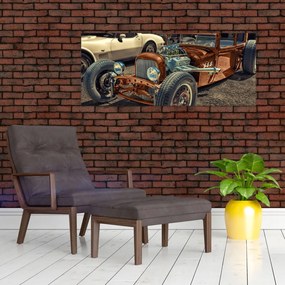 Tablou cu mașina maro (120x50 cm)