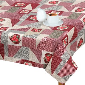 Față de masă Bellatex EMA Patchwork bordó, 120 x 140 cm