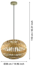 Eglo 49771 - Corp de iluminat pendul AMSFIELD 1xE27/60W