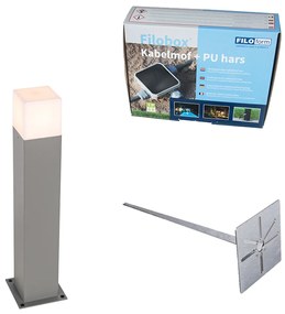Lampă de exterior 50 cm gri cu țăruș de pământ și mânecă de cablu - Denmark