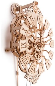 Puzzle 3D mecanic din lemn ceas cu pendul
