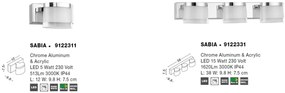 Aplica LED moderna pentru baie IP44 Sabia 15W NVL-9122331