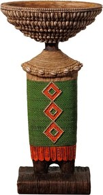 Decoratiune de masa, cu bol din rasina, H34cm, Africa