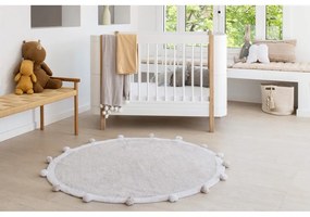 Covor pentru copii gri deschis lavabil/țesut manual din bumbac ø120 cm Bubbly – Lorena Canals