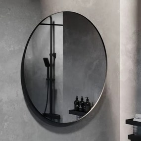 Oglindă de baie BATH DELUXE 01-080-09-02-00 BORGSTED d. 80 cm negru