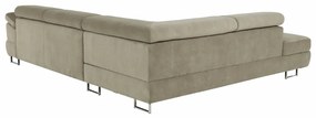 Colţar, material textil melir gri deschis, model stânga, BUTON P