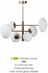Lustra moderna cu 6 surse de lumina Omi auriu