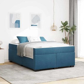 vidaXL Cadru de pat Altele Albastru închis 160 x 200 cm Catifea