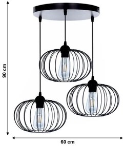 Lustră aplicată BOCCA 3xE27/60W/230V