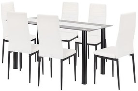 Denton 6+1 set de luat masa alb-negru