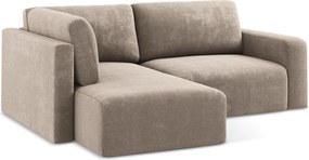 Colțar bej extensibil/cu spațiu de depozitare cu tapițerie din chenille (cu colț pe partea stângă/în formă de ”L”) Kona – Makamii