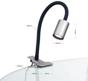 Lampă LED flexibilă de masă cu clemă Orion Str 10-489 KURT LED/5W/230V argintiu
