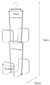 Cuier pentru genți cu 4 cârlige YAMAZAKI Sapporo, alb