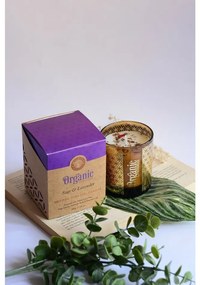 Organic Sage &amp; Lavender 200 g în sticlă cufolie aurie