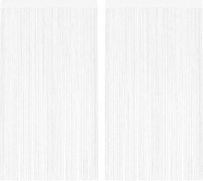 vidaXL Draperii franjuri, 2 buc., 100 x 250 cm, alb