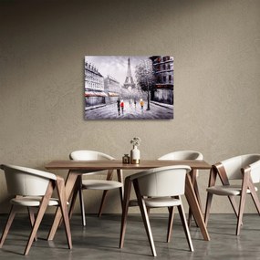 Tablou pe sticlă - Pictură în ulei, Paris (70x50 cm)