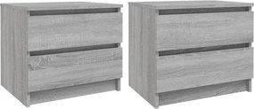 vidaXL Noptiere, 2 buc., gri sonoma, 50x39x43,5 cm, lemn prelucrat