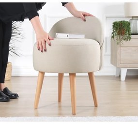 Taburet NIKI, Ø 46 cm, crem