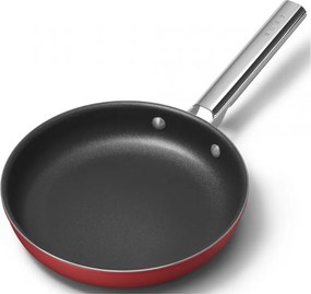 Tigaie cu capac SMEG CKFF2401RDM, 1,9 l, Ø24 cm, Acoperire cu teflon, Pana la 250°C, fără PFAS, Inductie, Rosu