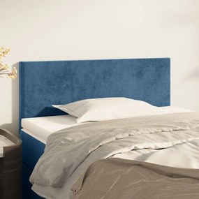 345782 vidaXL Tăblie de pat, albastru închis, 100x5x78/88 cm, catifea