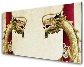 Tablouri acrilice Dragon Art Verde Roșu