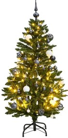 vidaXL Brad Crăciun artificial articulat cu 150 LED-uri/globuri 120 cm