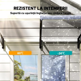Outsunny Copertina moderna din PP, 200x96x27 cm, negru | Aosom Romania