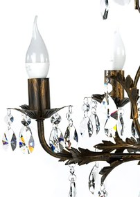 Lustră pe lanț TERESA 5xE14/6W/230V bronz ONLI