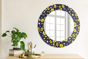 Oglinda rotunda rama cu imprimeu Flori mici dulci