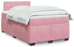 vidaXL Pat box spring cu saltea, negru, 120x190 cm, catifea