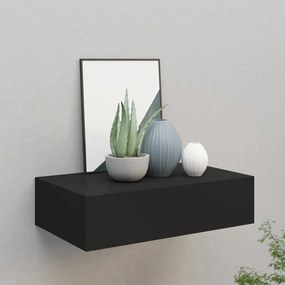 vidaXL Dulap de perete cu sertare, negru, 40x23,5x10 cm, MDF