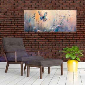 Tablou - Pajiște cu Fluture II (120x50 cm)