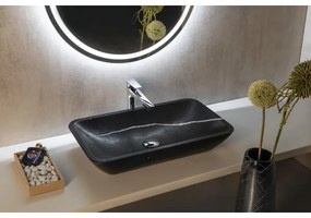 Sapho - Lavoar BLOK 60 x 35 cm pentru blat, piatră/negru mat