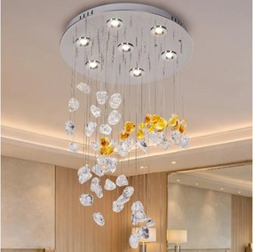 Plafonieră cu cristale LED AVARA LED/24W/230V Ø 40 cm crom lucios + telecomandă