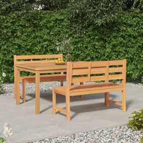 3157196 vidaXL Set de masă pentru grădină, lemn masiv de tec, 3 piese
