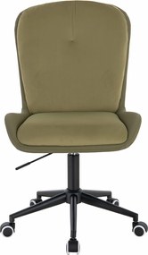 HR690K Scaun Velvet&amp;soft Piele Pu Măsline/Khaki Bază Neagră