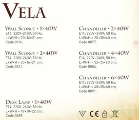 Aplica de perete rustica fabricata manual din lemn Vela WOOD-VE-AP1
