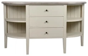 Consola alba din lemn de pin, cu aspect clasic, Lyon