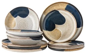 Serviciu de masă 12 buc. din gresie Jules – Bloomingville