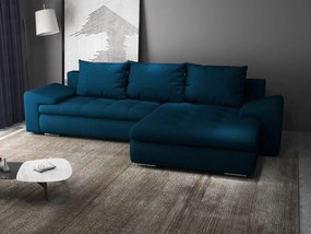 Colțar extensibil dumonde cu ladă de depozitare si sezut confortabil din spuma high-density, Leonardo Enjoy Petrol 260x185 cm II