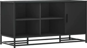 vidaXL Bancă de pantofi neagră 100x40x53,5 cm lemn și metal prelucrat