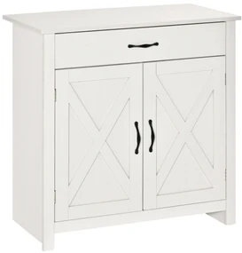 HOMCOM Bufet de Bucătărie cu Sertar 2 Uși și Raft Interior Mobilier Auxiliar Decorativ 80x39,7x80 cm Alb Spălat | Aosom Romania