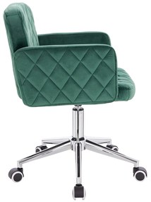 HR802K Scaun Verde din Catifea cu Bază Cromata