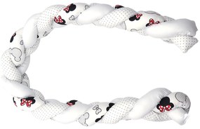 Aparatoare laterala pat Bumper impletit, inchidere velcro, Bumbac Miki, 180X21 cm